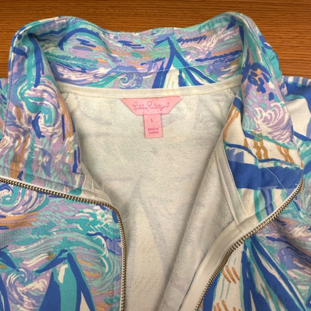 Lilly Pulitzer Sailboat Popover Half-Zip (size L) - Picture 2 of 3